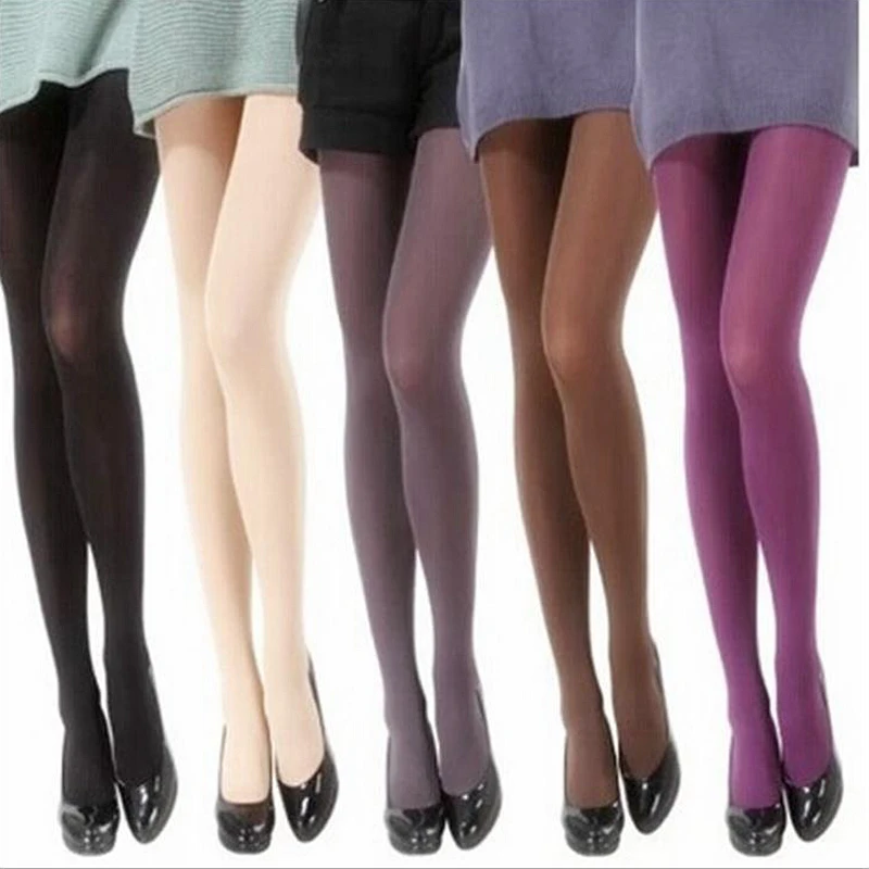 Women 80D Velvet Multi Colored Girls Stockings anti-hook Footless Tights Stocking Dance Pantyhose Female Winter