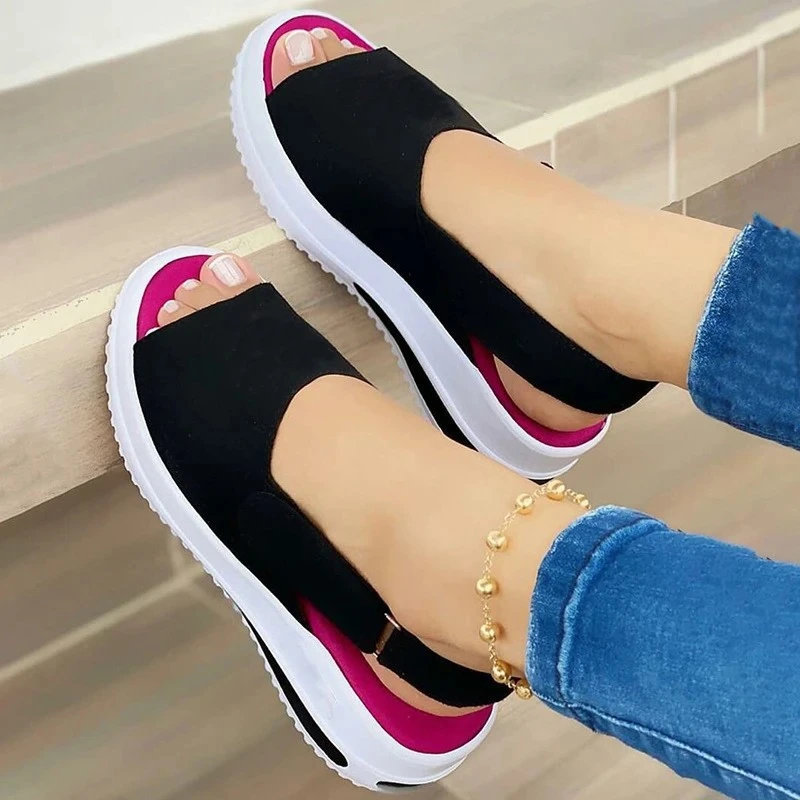 Women Shoes Summer 2021 Breathable Wedges Sneakers Shoes Women Plus Size Shoes Women Trainers Flat Vulcanize Shoes Sport Sandals