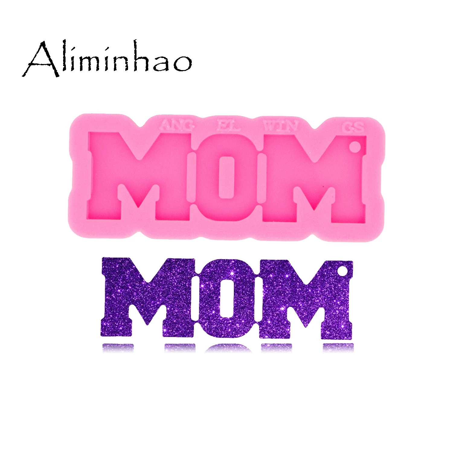 DY0531 Shiny Glossy MOM/DAD/SIS/ BRO/PAPA Keychain mold UV Resin Silicone Mould Craft For DIY Necklace Charms Making Jewelry