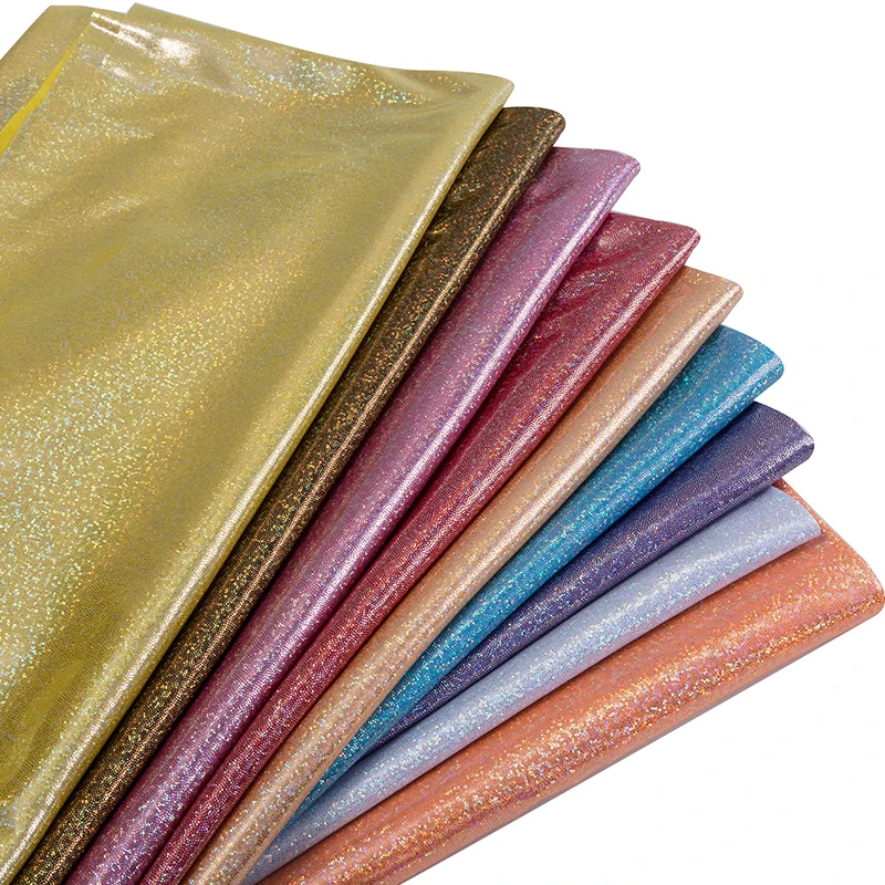 Cheap Glitter Laser Bronzed Fabric Soft For Stage Garments And Dancewear Material Poor Elastic Recovery 25*150cm/Piece TJ0388