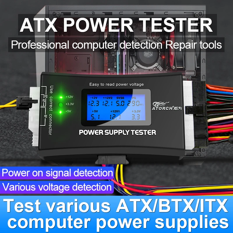 PC Computer ATX Power Supply dc digital voltmeter electric voltimetro 12v volt meter usb voltage tester detector de voltaje tool