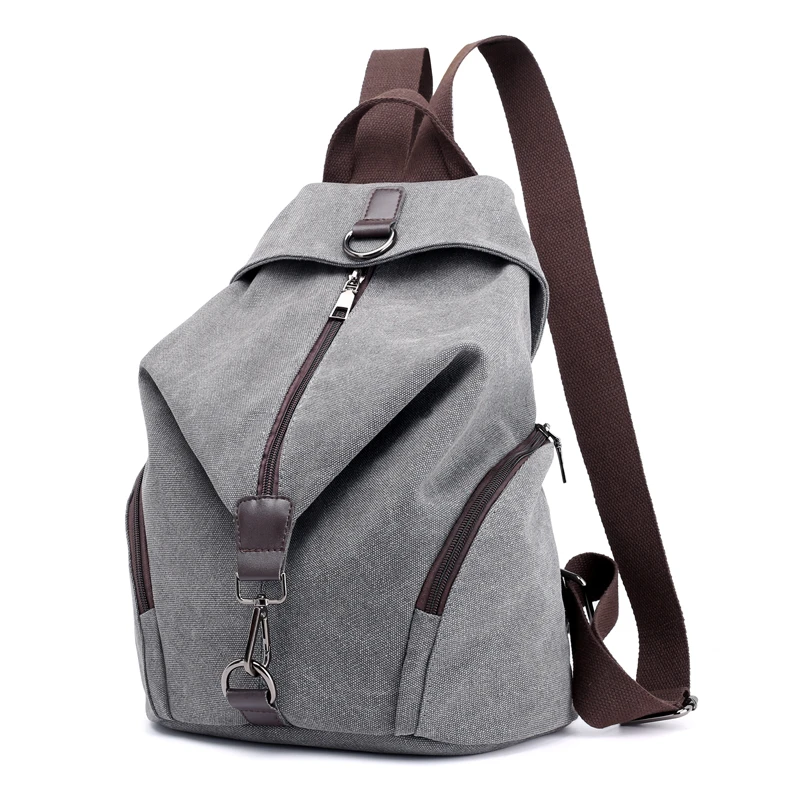 Fashion Canvas Female Backpack Multifuction Casual Backpack For Teenager Girls 2021 New Summer Women Large Capacity Shoulder Bag