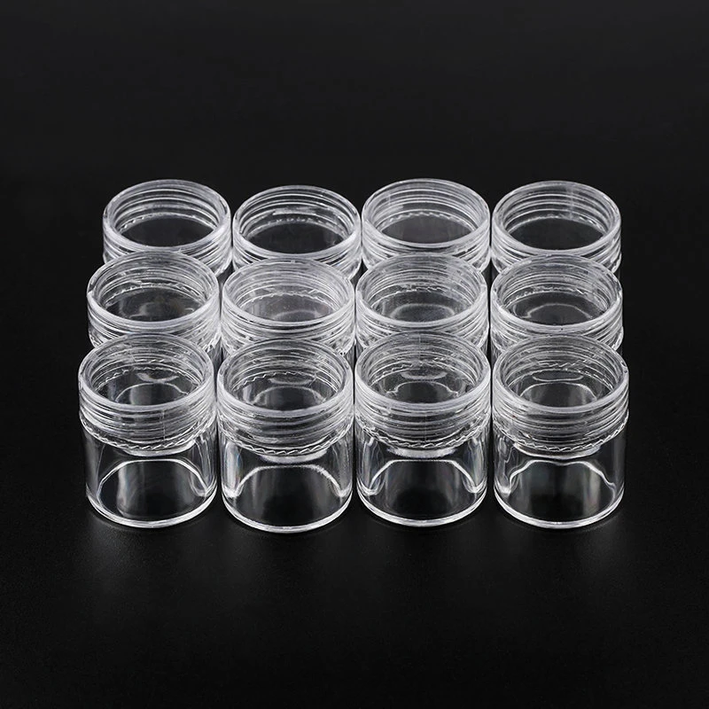 12pcs/lot Plastic Round Jewelry Box Compartment Transparent Container earring box jewelry Box Case for Jewelry display&packaging