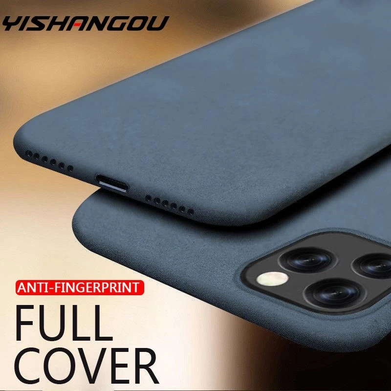 YISHANGOU Ultra-Thin Sandstone Matte Back Soft TPU Scrub Cover For iPhone 13 12 11 Pro MAX SE 2 6 S 7 8 10 X XR XS Max Plus Case