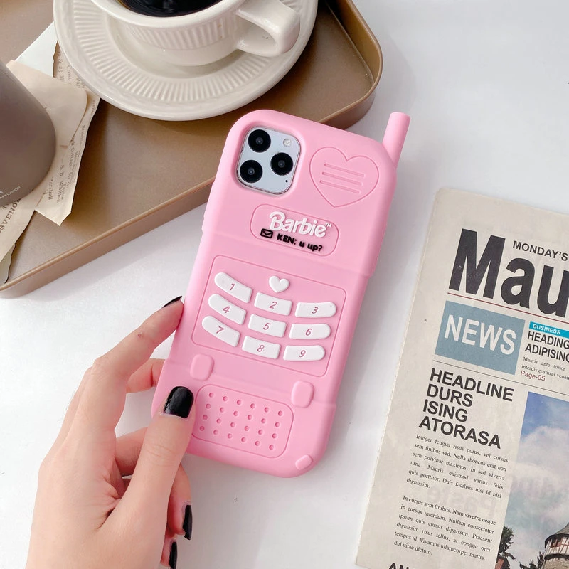 Cute Pink Love Heart Lanyar Phone Case For iphone 13 12 Mini 11 pro max XR XS Max 6 7 8 Plus SE 2020 Soft Silicone Back Cover