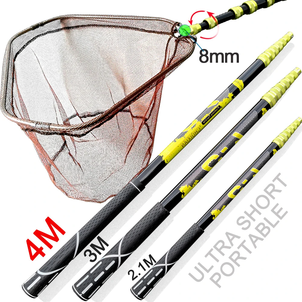 ultralight  Portable carbon Triangle Folding Fishing Net Fly Hand Dip Casting Net Fishing Tackle Fishing Tank rakolovka hand Net