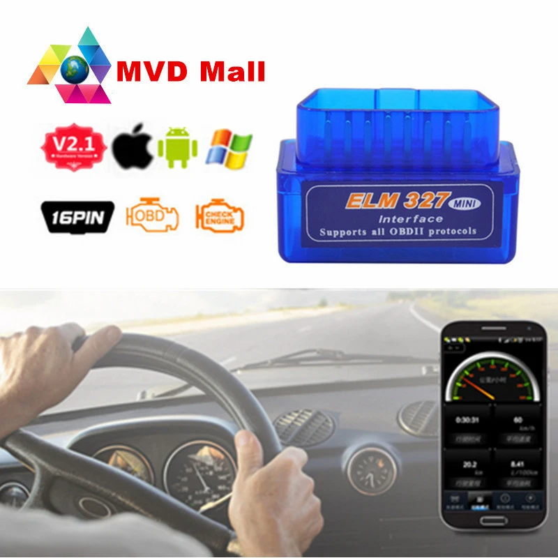 Super Mini ELM327 Bluetooth-Compatible V2.1 Auto Scanner WIFI ELM 327 V1.5 OBD2 For Android IOS OBDII Car Scan Diagnostic Tool