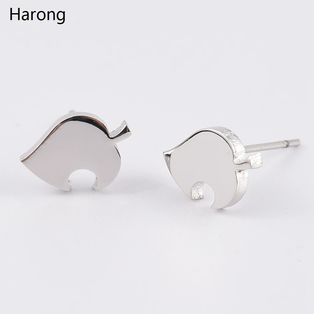 3 / Colors Animal Crossing Copper Quality Earrings Leaves Small Cute Stud Earrings Female Jewelry Wedding Party Accessories