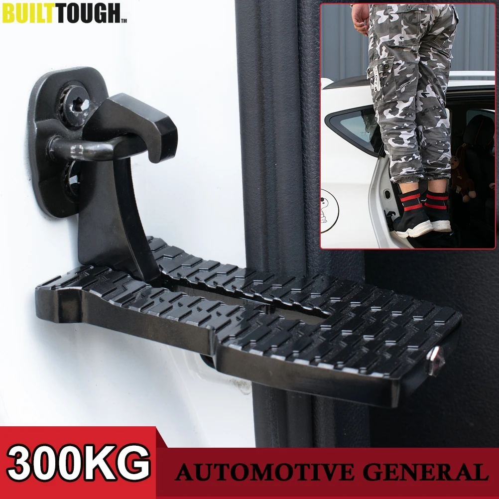 Universal Aluminum Car Auxiliary Pedal Roof Top Rack Access Pedal Hook NonSlip Foot Rest Safety Hammer For SUV Jeep Trunk Ladder