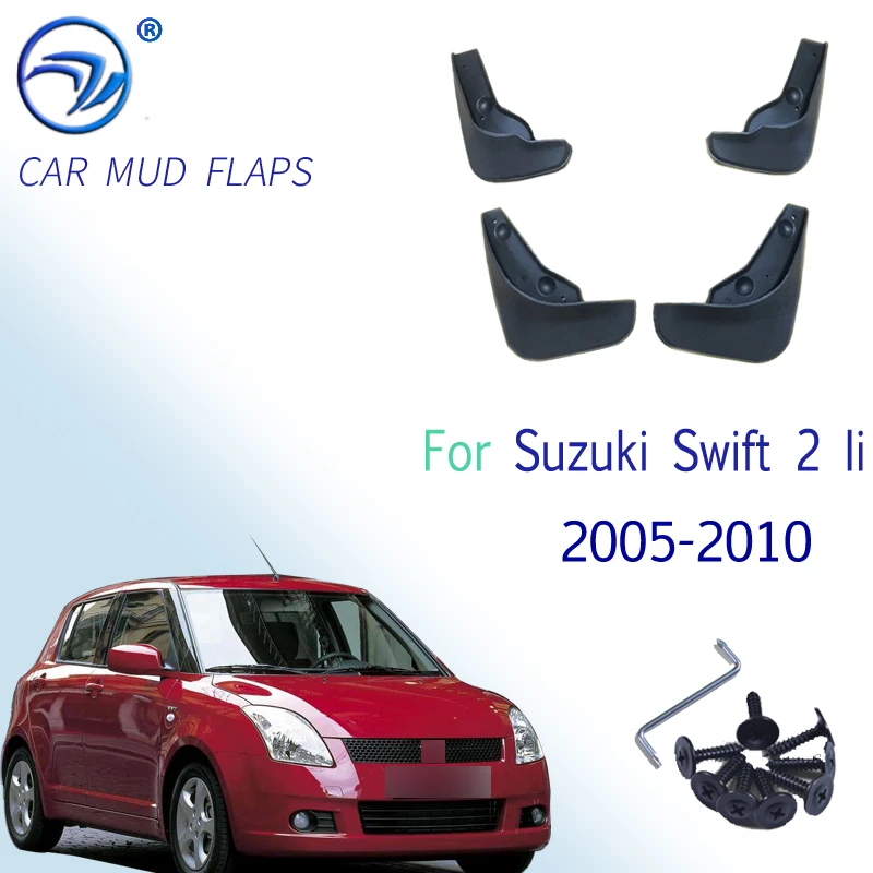 Car Mud Flaps For Suzuki Swift 2 II 2005-2010 Mudflaps Splash Guards Mud Flap Mudguards Fender 2006 2007 2008 2009