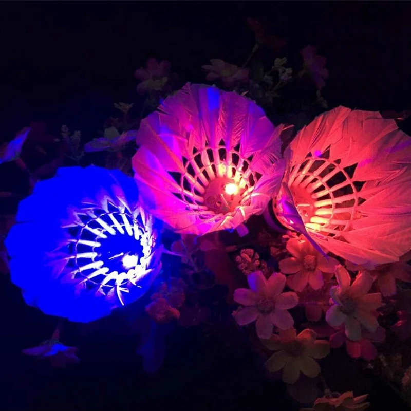 1 PCS Luminous Shuttlecock LED Dark Night Glow Goose Outdoor Sports Feather Training Badminton Ball