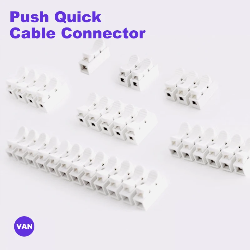 10PCS/100PCS CH1/CH2/CH3/CH4/CH5/CH6/CH12 High Pressure Resistant 10A 220V Push Quick Wire Cable Connector White Wiring Terminal