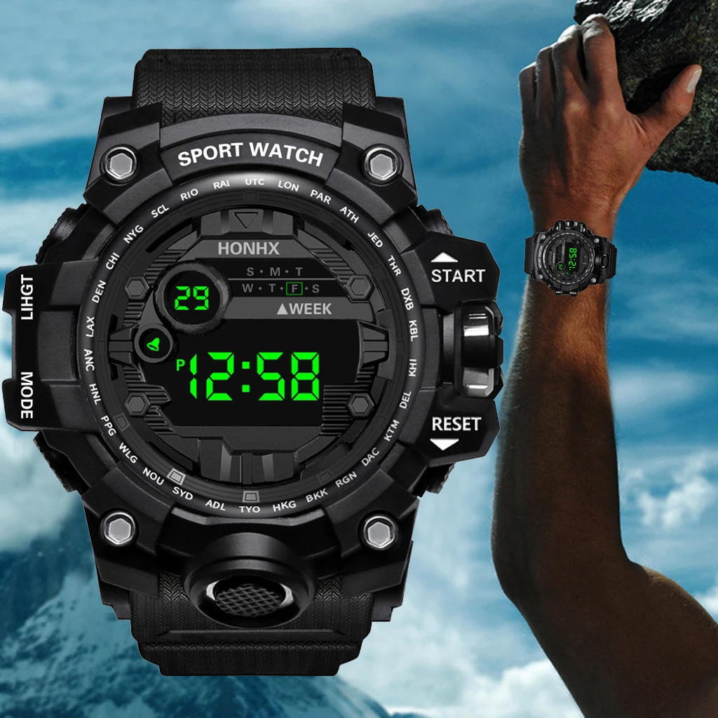 Outdoor Sport Watch Men Multifunction Chronograph 5Bar Waterproof Alarm Clock Digital Wristwatches Reloj Hombre 2021 New