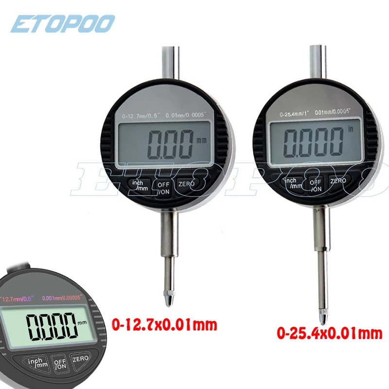 4 size digital indicator 0-12.7mm/0-25.4mm 0.001mm 0.00005