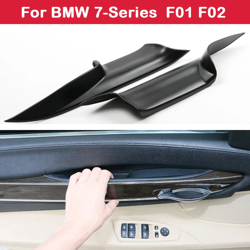 Car Interior Door Handles Front Rear Left Right Inner Doors Panel Handle Bar Pull Carrier Trim Cover for BMW 7-Series F01 F02