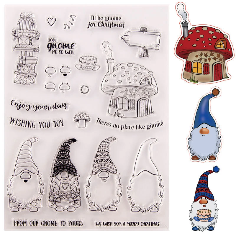 christmas stamps and dies Santa Claus Mushroom Clear Scrapbooking Stamp Cutting Die For Card Making Srapbook Decorative Tools