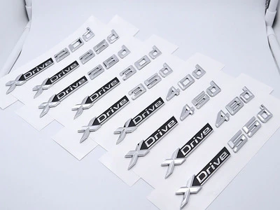 1X ABS Chrome Car XDrive Emblem Trim Sticker X Drive 18d 20d 23d 25d 28d 30d 35d 40d 45d 48d 55d For BMW X1 X3 X5 X6 etc