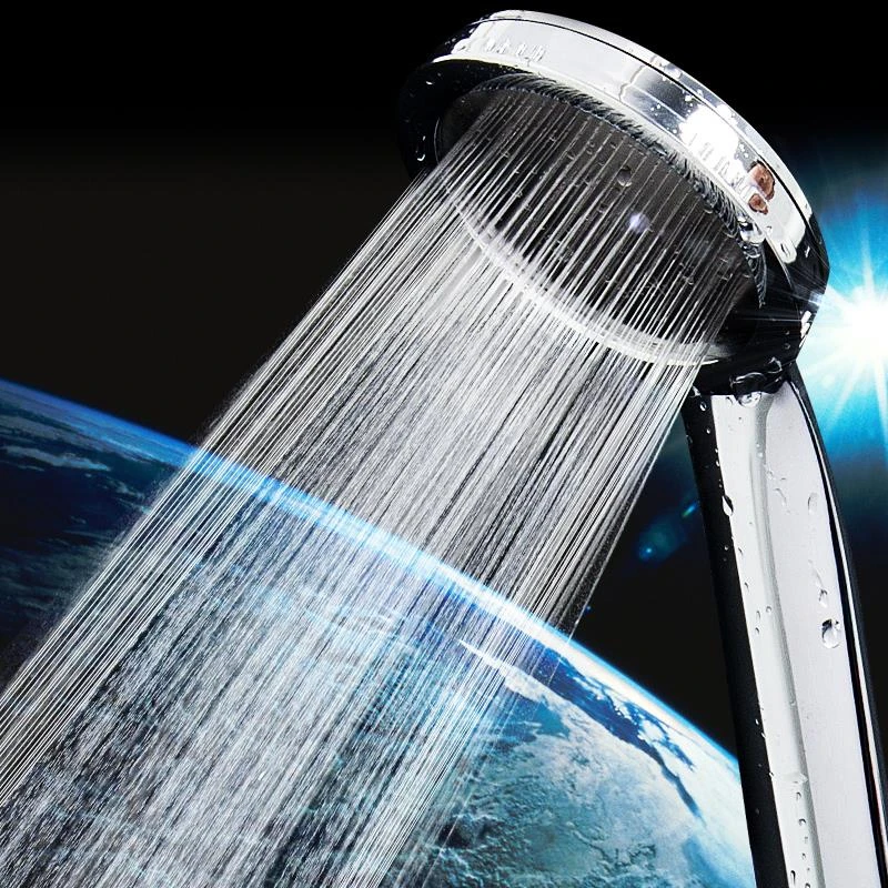 1PC Pressurized Nozzle Shower Head ABS Bathroom Accessories High Pressure Water Saving Rainfall Chrome Shower Head