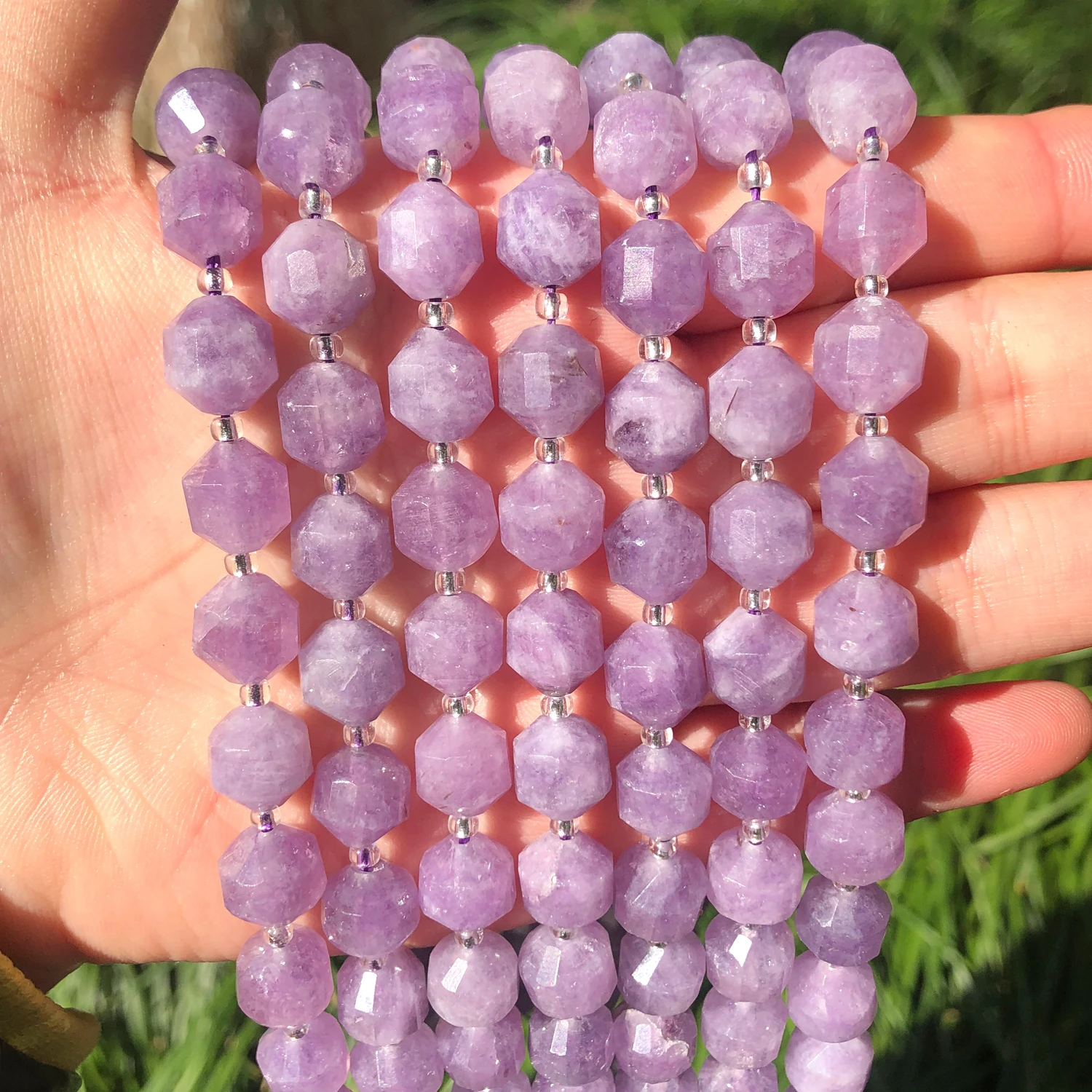 Natural Stone Faceted Amethyst Beads OIive Shape Loose Stone Beads For Jewelry DIY Making Bracelet Accessories 8 10mm 15 Inches