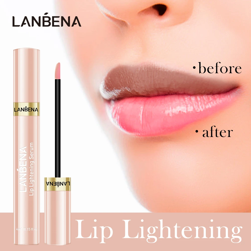 LANBENA Lip Lightening Serum Lipstick Cherry Moisturizing Lip Liquid Remove Melanin Pink Lips Plumper Long Lasting Makeup 4ml