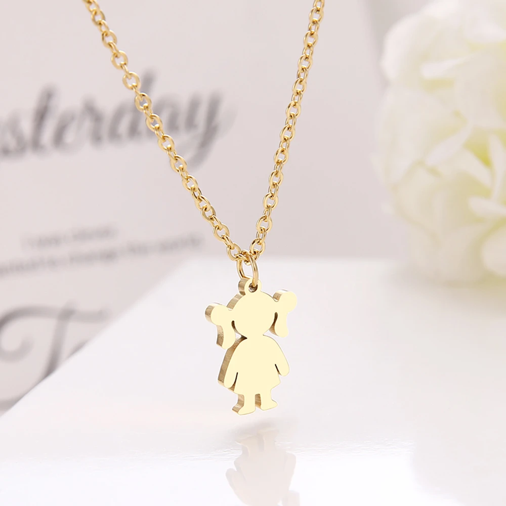 DOTIFI Stainless Steel Necklace For Women Little Girl Choker Chain Pendant Gold Necklaces Engagement Jewelry