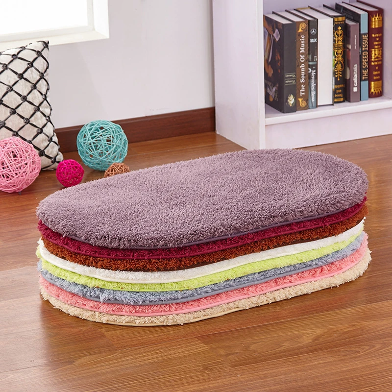 Non-slip Bathroom Mats Memory Foam Bath Rug Ellipse Mats Soft Water Absorption Bath Mats Toilet Floor Doorway Rug Thick Carpets