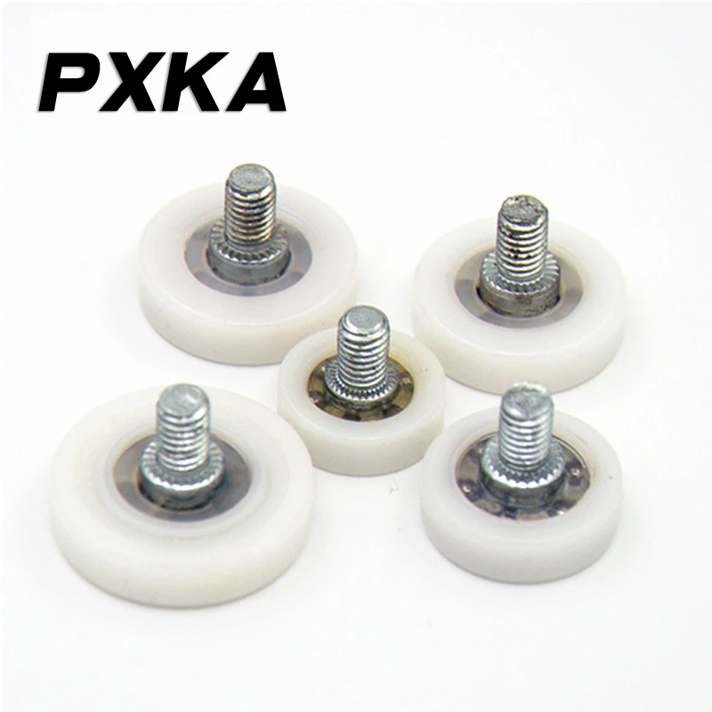 Free shipping 2pcs DR bearing pulley with screw small wheel drawer pulley, POM plastic roller nylon wheel