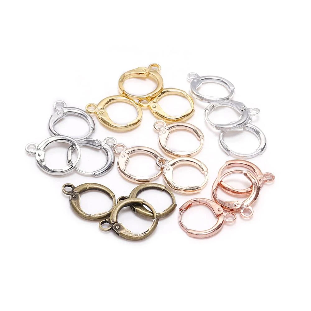 20pcs/lot 14x12mm Gold  France Lever Earring Hooks Wire Settings Base Earrings Hoops For Jewelry Making Finding Supplies