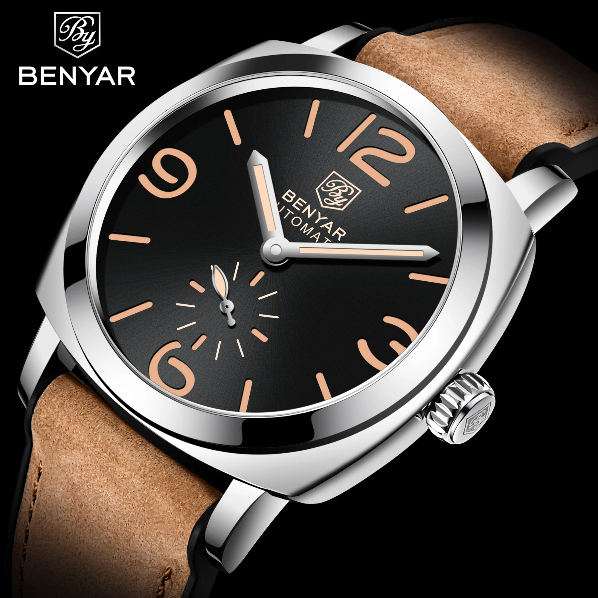 New BENYAR Top Brand Luxury Men's Automatic Mechanical Watches Mens Watches waterproof Men WristWatch Military Reloj Hombre 2021