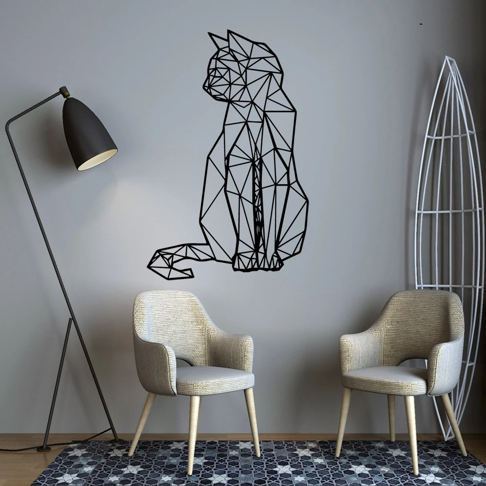 Cute Cat Geometry Wall Sticker Wall Decal Stickers Home Decor For Baby's Room Decoration Vinyl Wall Decals