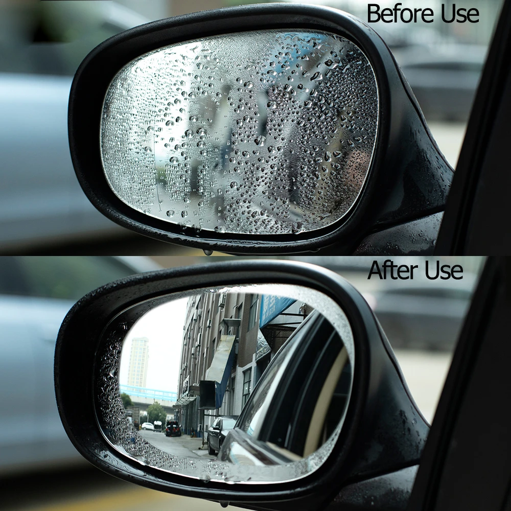 2pcs Waterproof Mirror Film Sticker for Car Rearview Mirror Rainproof Anti-Fog Rain-Proof Car Stickers HD Clear PET Decal
