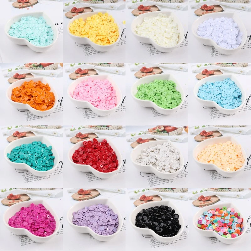 Solid Colors Sequins 6mm Round Cup Sequin 3D Lentejuelas Paillettes Sewing Wedding Craft DIY Garments Accessories 720Pcs