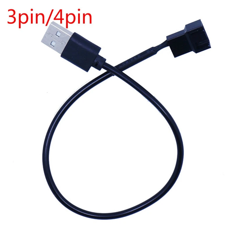 3pin or 4pin fan to USB Adapter Cables 3/4 Pin Computer PC Fan Power Cable Connector Adapter 5V 30cm Connect