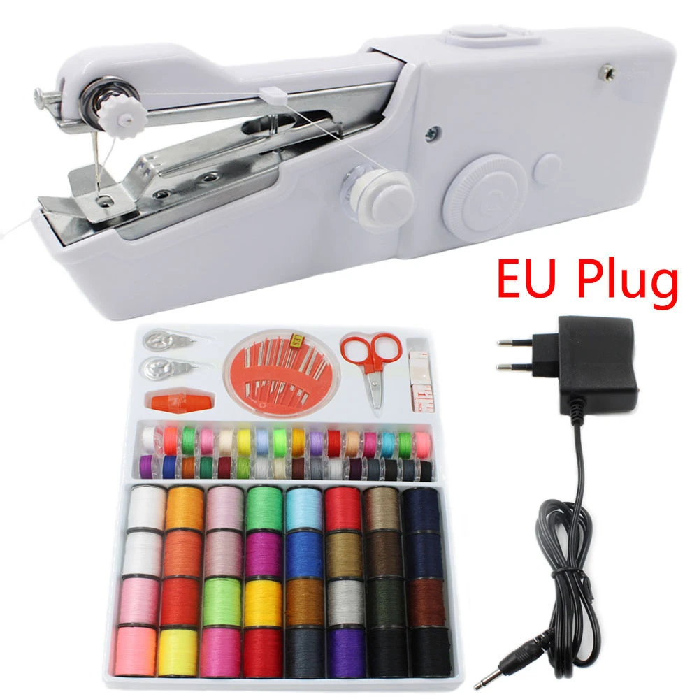 Portable Handheld Sewing Machines Stitch Sew Needlework Cordless Clothes Fabrics Mini Sewing Machine With Sewing Kits