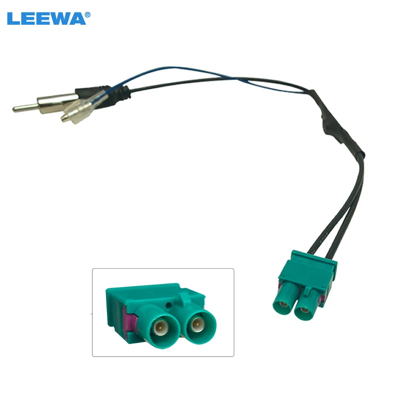 LEEWA OEM Dual FAKRA RF Radio Antenna Adapter With Amplifier For Volkswagen RNS510/RCD510/310/Golf/MK5/MK6/Passat B6/B7/Tiguan
