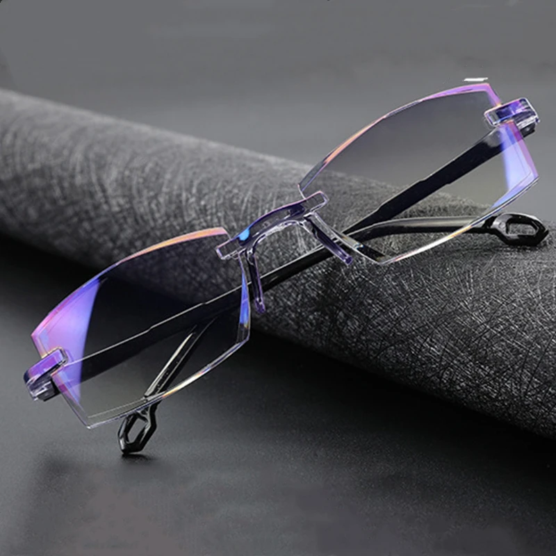 New Fashion Dual-use Presbyopic Reading Glasses for The Elderly Smart Zoom Anti-blue Light Anti-radiation Trim Frameless Glasses