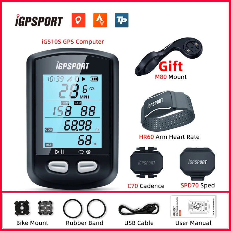 iGS10S GPS  Enabled Bike Bicycle Computer Speedometer iGPSPORT 10S Wireless Cycle Odometer BLE ANT+