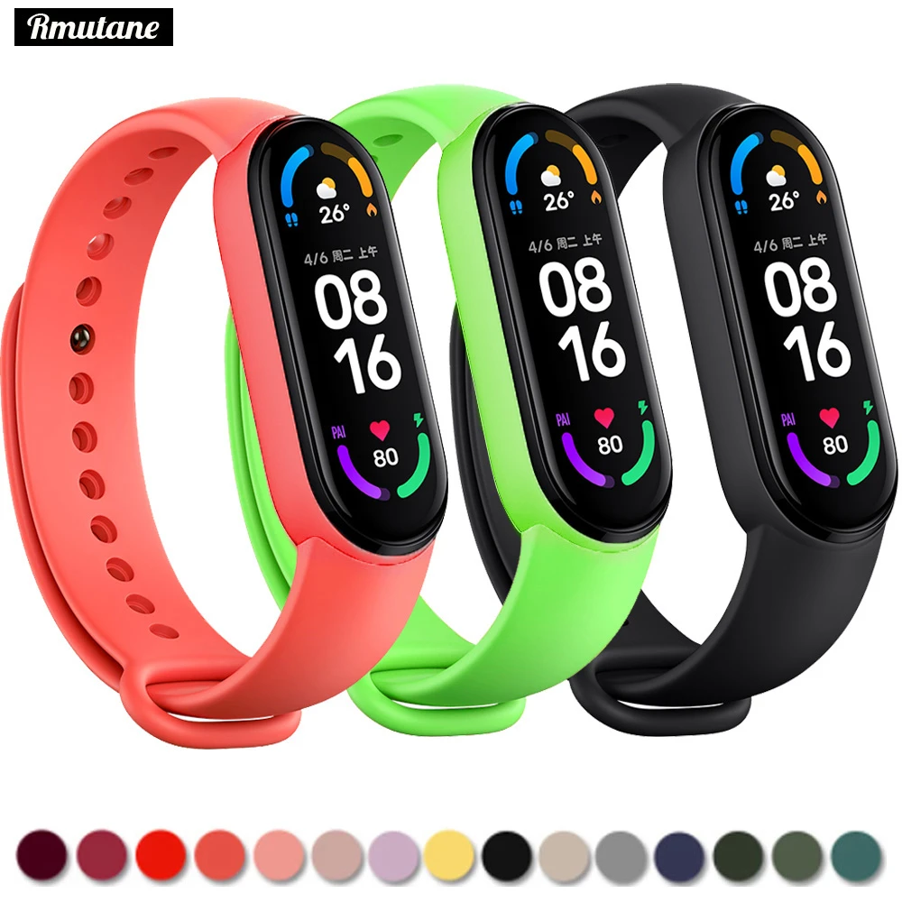 Bracelet for Mi band 6 Strap Sport Silicone Miband4 miband 5 Wrist correa Replacement Wristband for xiaomi Mi band 4 3 5 strap