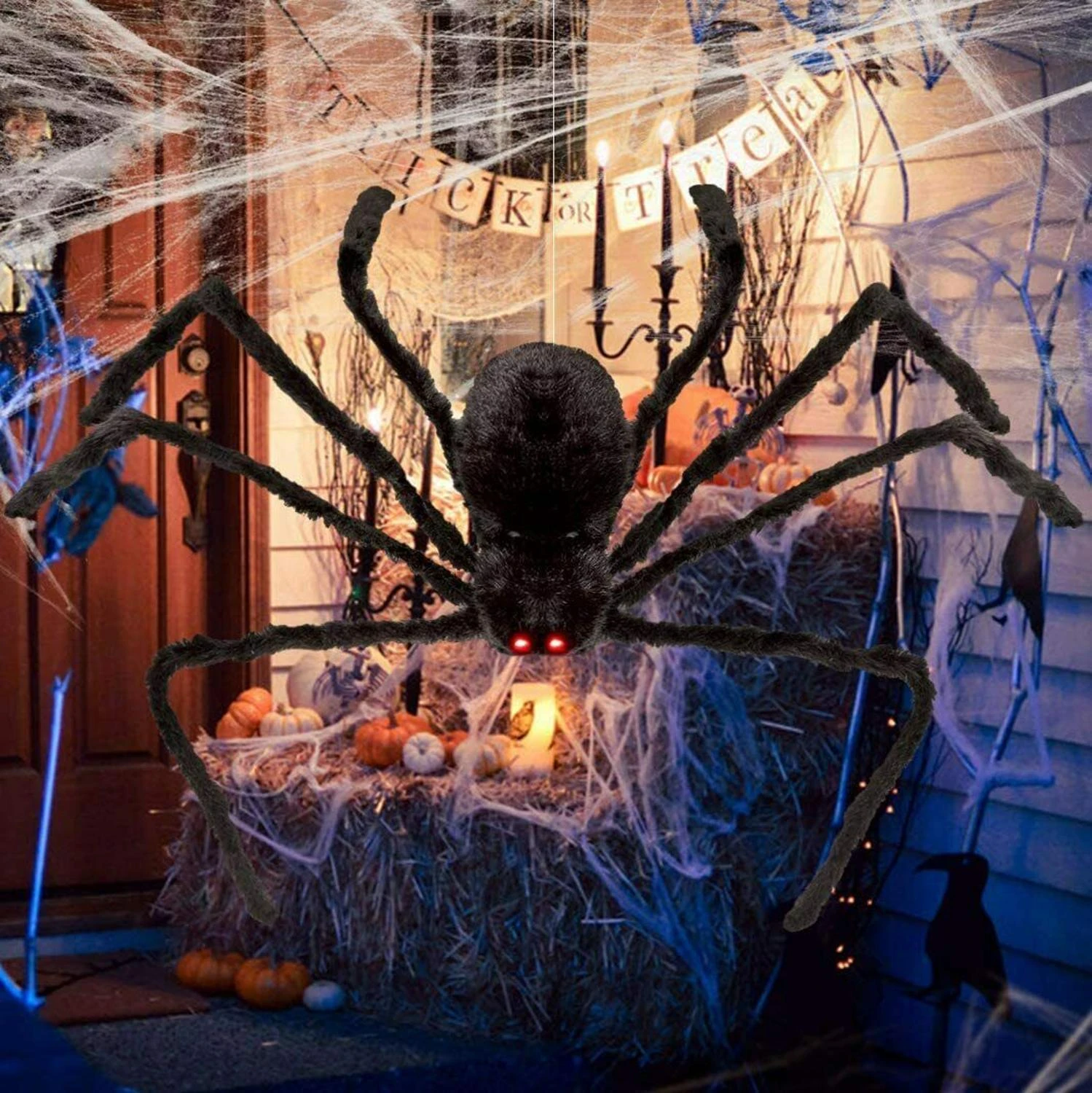 Spider Halloween Decoration Haunted House Prop Indoor Outdoor Black Giant