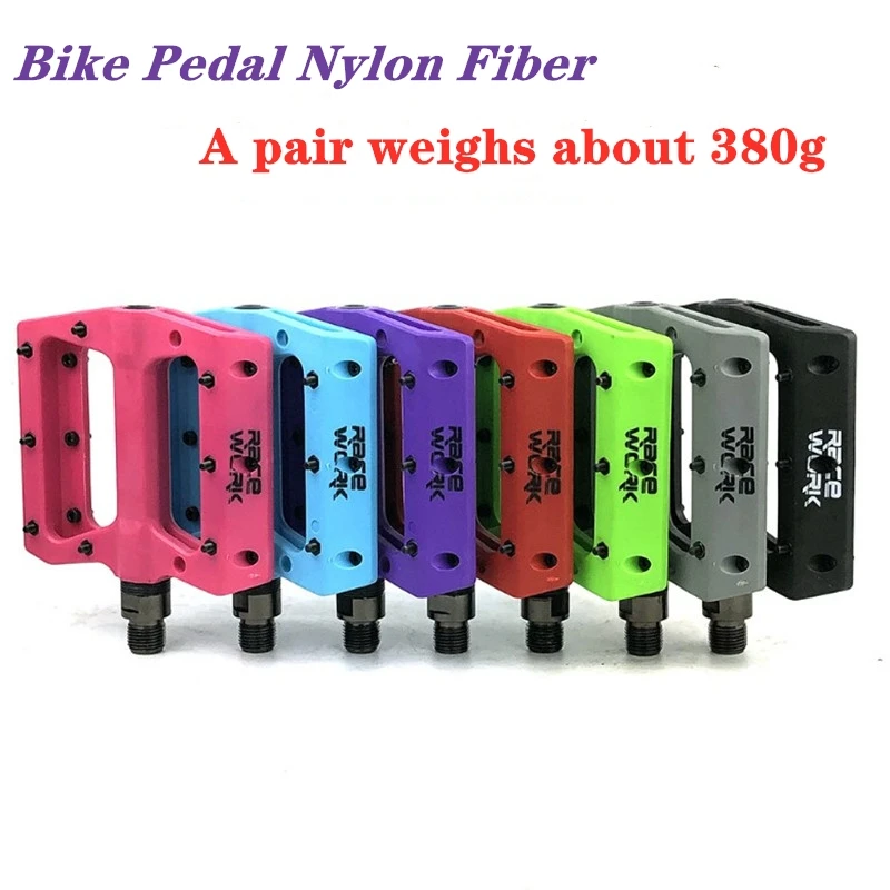 Racework Bicycle Nylon Pedals Mtb Contact Automatic Flat Mountain Platform Racing Bike foot hold footrest Bicycle Accessories
