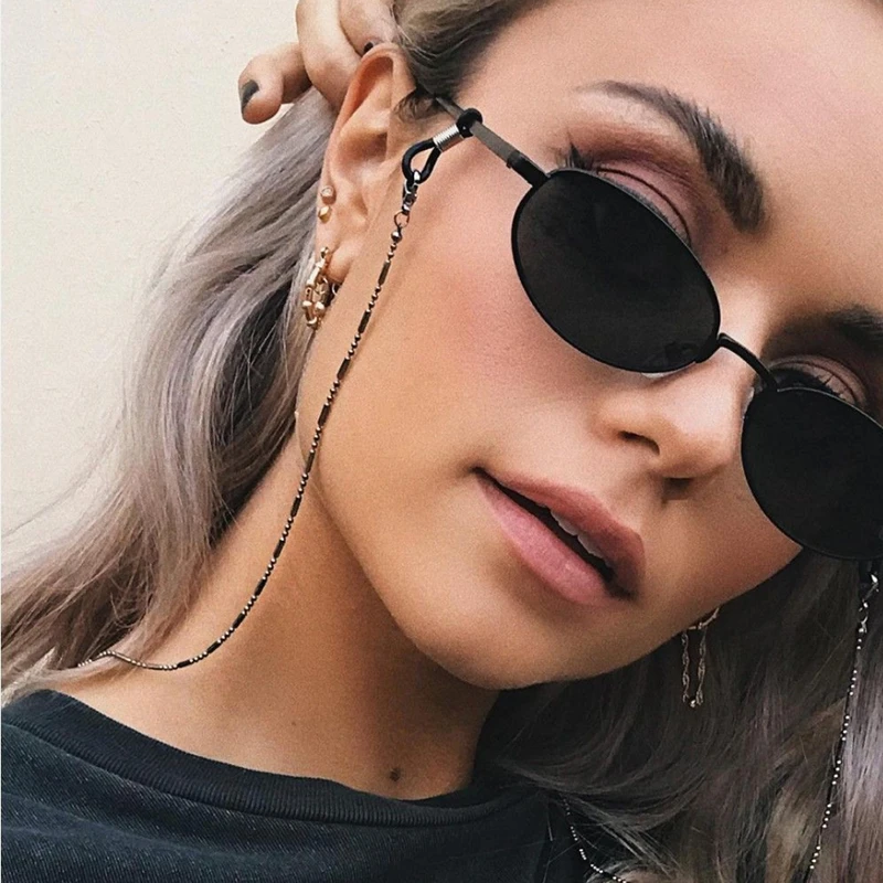 Fashion Woman Sunglasses Chain Cylinder Bead Chain Anti-Falling Glasses Eyeglasses Cord Necklace