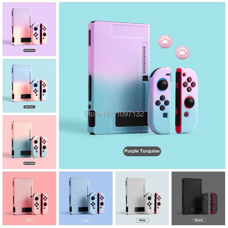 Kawaii Nintend Switch Pink Case Protective Hard Case Shell for Nintendos Switch Console JoyCon Colorful Back Cover Detachable