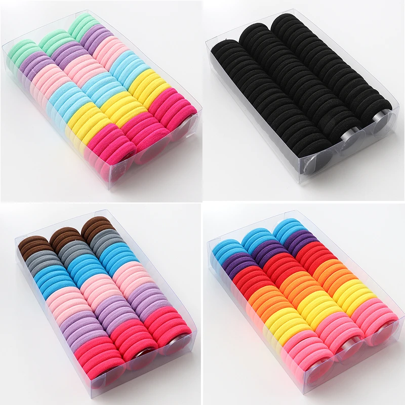 66pcs/Bag Color Elastic Hair Accessories Girls Ponytail Hair Bands Headwear Gum Kids Lovely Hairband Headband Fashion Gift