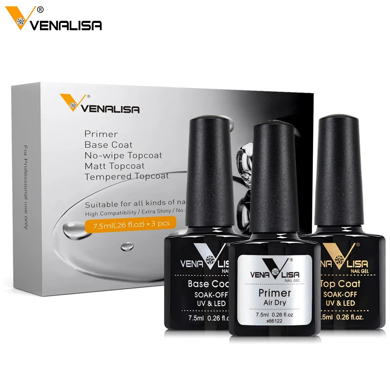 Venalisa Nail Art Acrylic 7.5 ML UV/LED No Sticky Topcoat No Wipe Topcoat Gel Polish Non cleansing top coat without sticky layer