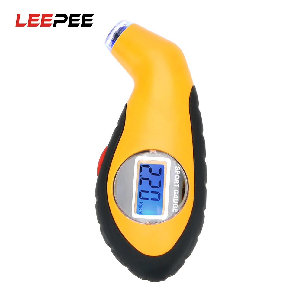 LEEPEE Electronic Digital LCD Car Tire Manometer Barometers Tester Tool For Auto Car Motorcycle Tyre Air Pressure Gauge Meter