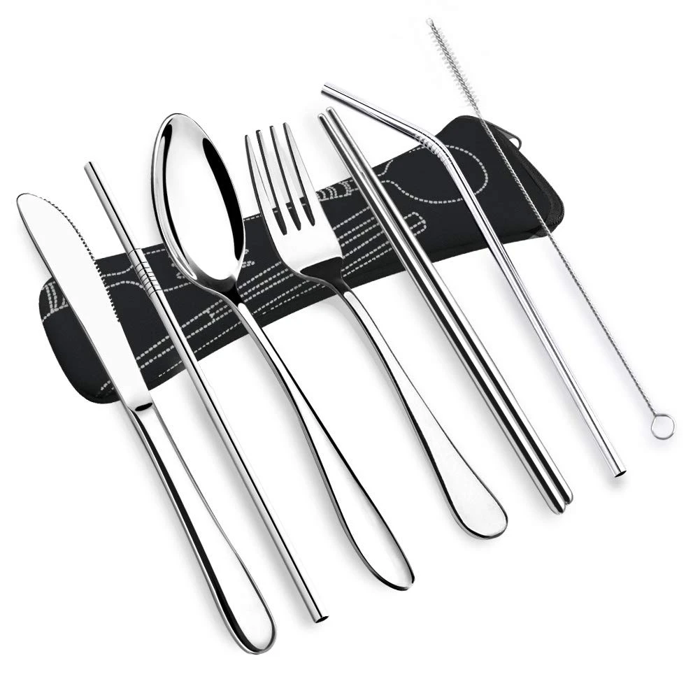 Dinnerware Set Stainless Steel Tableware With Wheat Straw Handle Knife Fork Spoon Dinner Set Kitchen Dinnerware