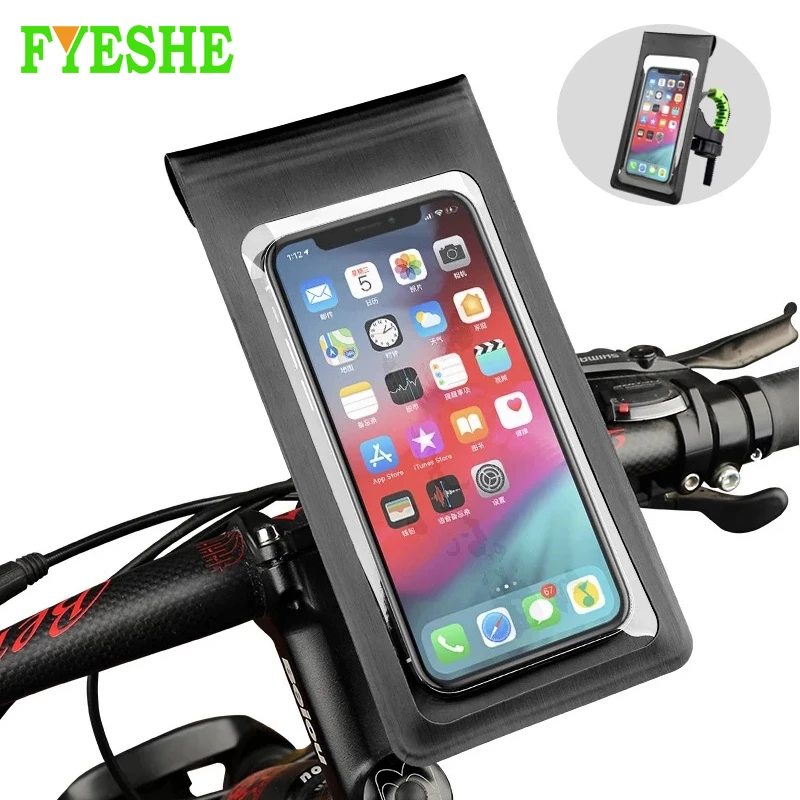 Waterproof Motorcycle Bicycle Mobile Phone Holder Stand For Samsung iphone Cell Phone Support Case Bike Phone Mount Pouch Bag