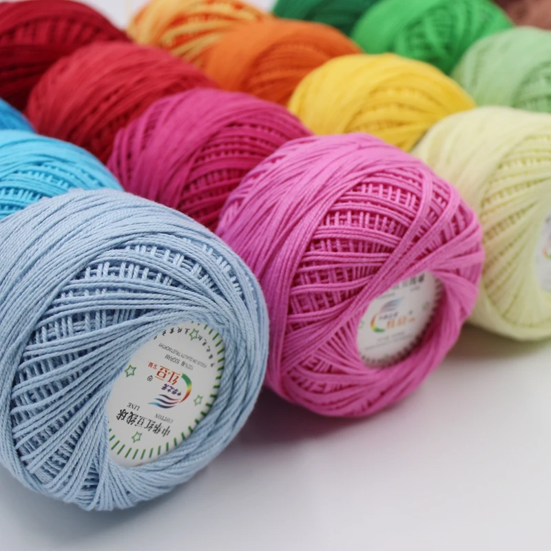1PC=50g 3# Lace Yarn 100% Cotton Yarn for Crocheting Fine Combed Yarn Using 2.5mm Crochet Knitting Yarn