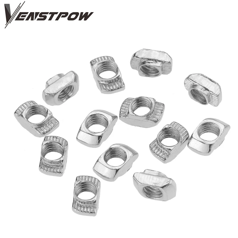 100pcs 50pcs M3/M4/M5*10*6 For 20 Series Slot T nut Sliding T Nut Hammer Drop In Nut Fasten Connector 2020 Aluminum Extrusions