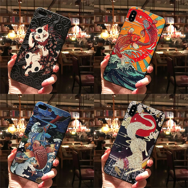 3D Animals Emboss Cover For Huawei Mate 10 20 P20 P30 P10 P40 Lite E Pro Y6P Y7P Y8P Y6 Y7 Y9 Prime P Smart 2019 2021 Z TPU Case